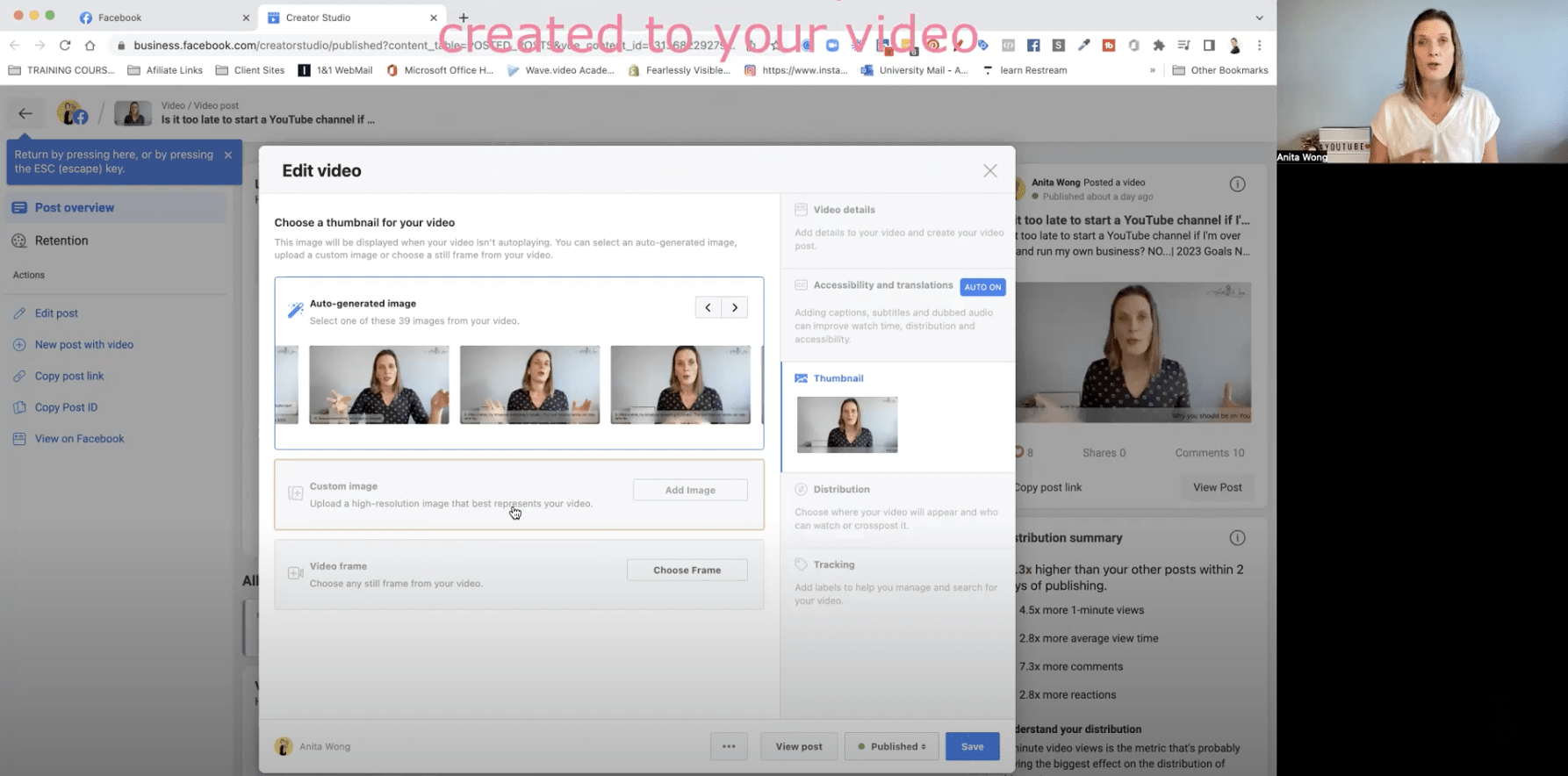 How to upload your own video thumbnail to Facebook